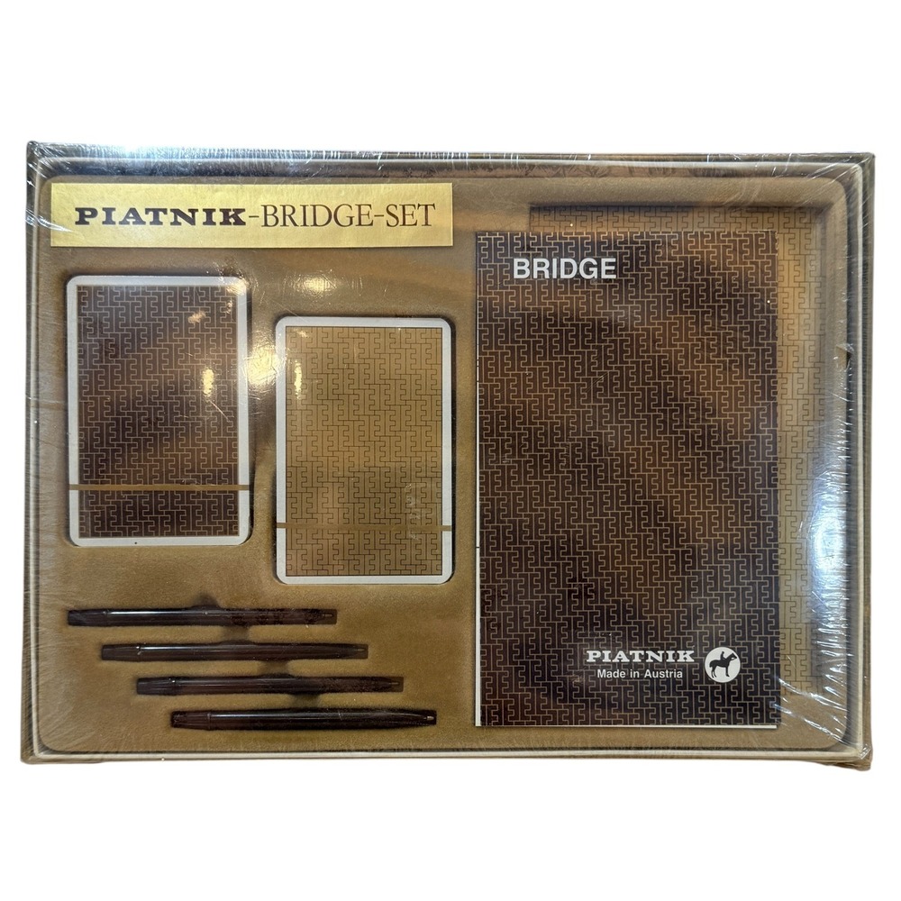 New‎ Piatnik Elegance Bridge Set Austria No 2929 2 Decks Cards Scoring Pad Pens